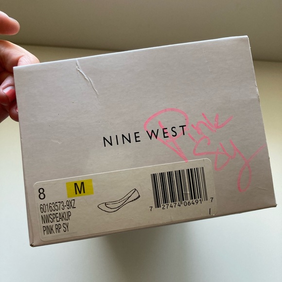 Fuchsia snake print flats. Nine West size 8 - Picture 5 of 7